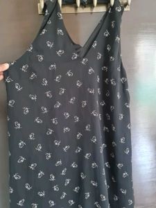 Chic Black Printed Sleeveless Dress
