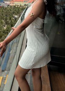 Chic White Halter Neck Mini Dress