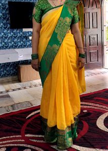 Yellow Beautiful Saree with Blouse