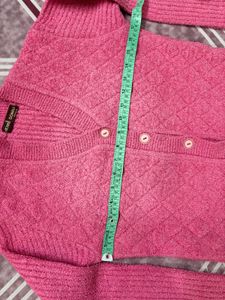 Pink Textured Cardigan