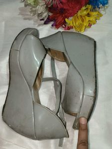Stylish Grey Wedge Sandals