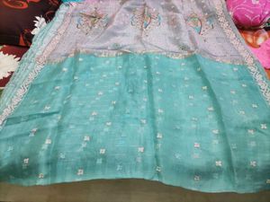 Pink &amp; Blue Saree Blouse
