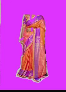 saree&maggamblouse and necklace set with earrings