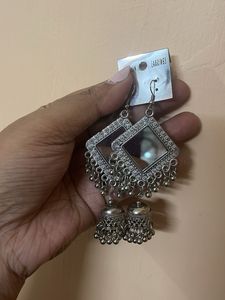 Oxidized Silver Jhumka Earrings set 2
