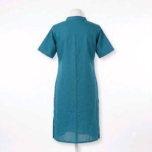 Teal Blue Mandarin Neck Kurta Xxl size