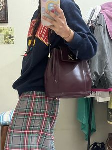Louis Quatorze Burgundy Leather Shoulder Bag