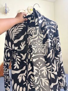 Stylish Black & White Printed Shirt