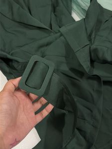 Chic Green Dress with Sheer Sleeves