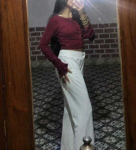White Wide-Leg Trousers