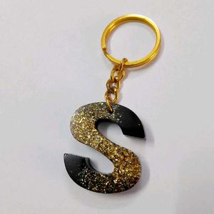 'S' Glitter Keychain