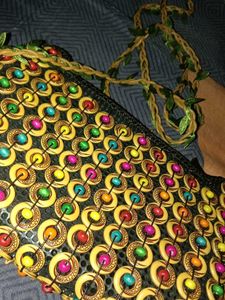 Unique Beaded Leaf Design Crossbody Bag