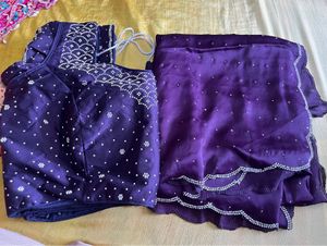 Elegant Purple Embroidered Ethnic lehnga choli set