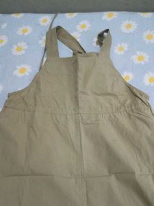 Khaki Pinafore Dress