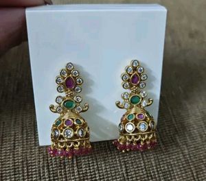 Indian Jhumka Earrings with Pearls zeronica