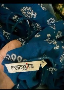 Stylish Blue Printed Kurta Set