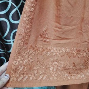 Pure Chikankari Lakhnowi Rayon Kurti Set