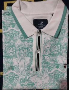 Unique Louis Philippe Men's  Animal Print Polo Shi