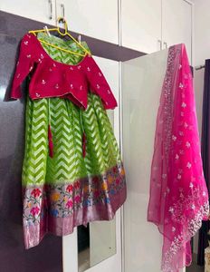 💃🏻 Garba Green &amp; Pink Lehenga Choli ❤️