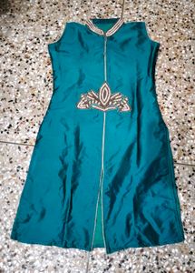 Teal Embellished Kurti