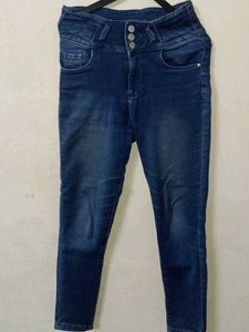 High Waisted Blue Denim Jeans