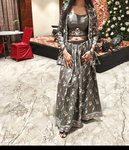Elegant Floral Print Lehenga Choli jacket set