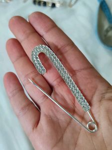 Sparkling Rhinestone Safety Pin Brooch