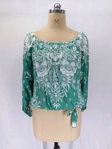 Boho Off-Shoulder Floral Print Blouse