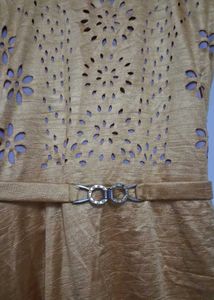 Elegant Mustard Yellow Ethnic Gown