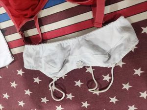 Set of 4 Bras - Red &amp; White