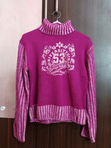 Vintage Magenta Turtleneck Sweater