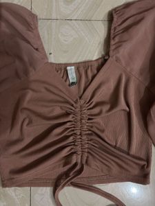 Stylish peach nude Ruched Top 💕
