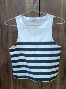 Striped Sleeveless Crop Top