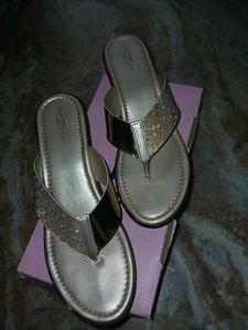 2 pairs Rose  and light gold Flat Sandal