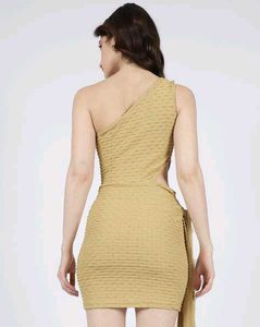 One-Shoulder Textured Bodycon Mini Dress