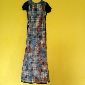 Plaid Button-Up double layer Kurta