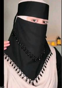 Black Beaded Niqab