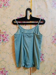 🇳🇿💫🎀Y2K Blue Ribbed Camisole Top
