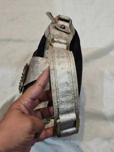 Stylish Black &amp; Silver Hobo Bag