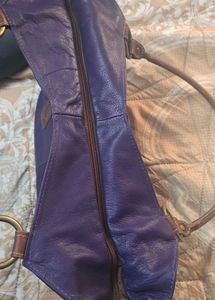 Purple Leather Hobo Bag