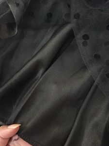 Black Polka Dot Asymmetrical Skirt