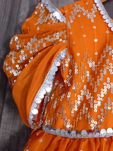 wedding Sequin Orange gown 5 to7 age with matching