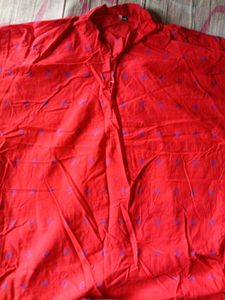 Orange cotton straight cut kurta top XXL size