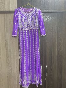 Georgette Chikankari Embroidered Anarkali kurti