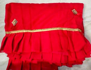 New Beautiful Red ♥️ Ruffle Saree Karwa Chauth Spe