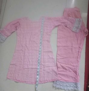 Pink Kurta with Palazzo Set summer comfort