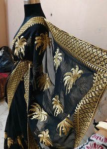 Black & Gold Embroidered beautiful 😍 saree