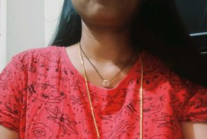 balck beads with Diamond and Ruby Pendant