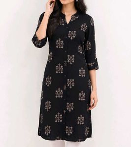 Black Printed Kurta