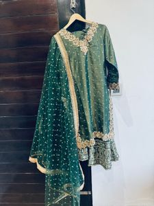 Elegant Green Kurta Set Mehndi special