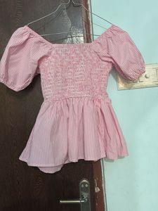 Chic Striped Puff Sleeve Top